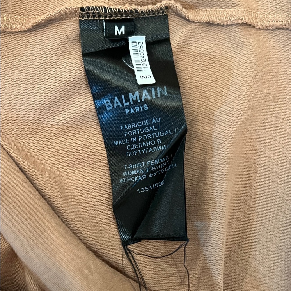 Authentic Balmain Paris Short Sleeve Tee - Rose Tan - Picture 5 of 5